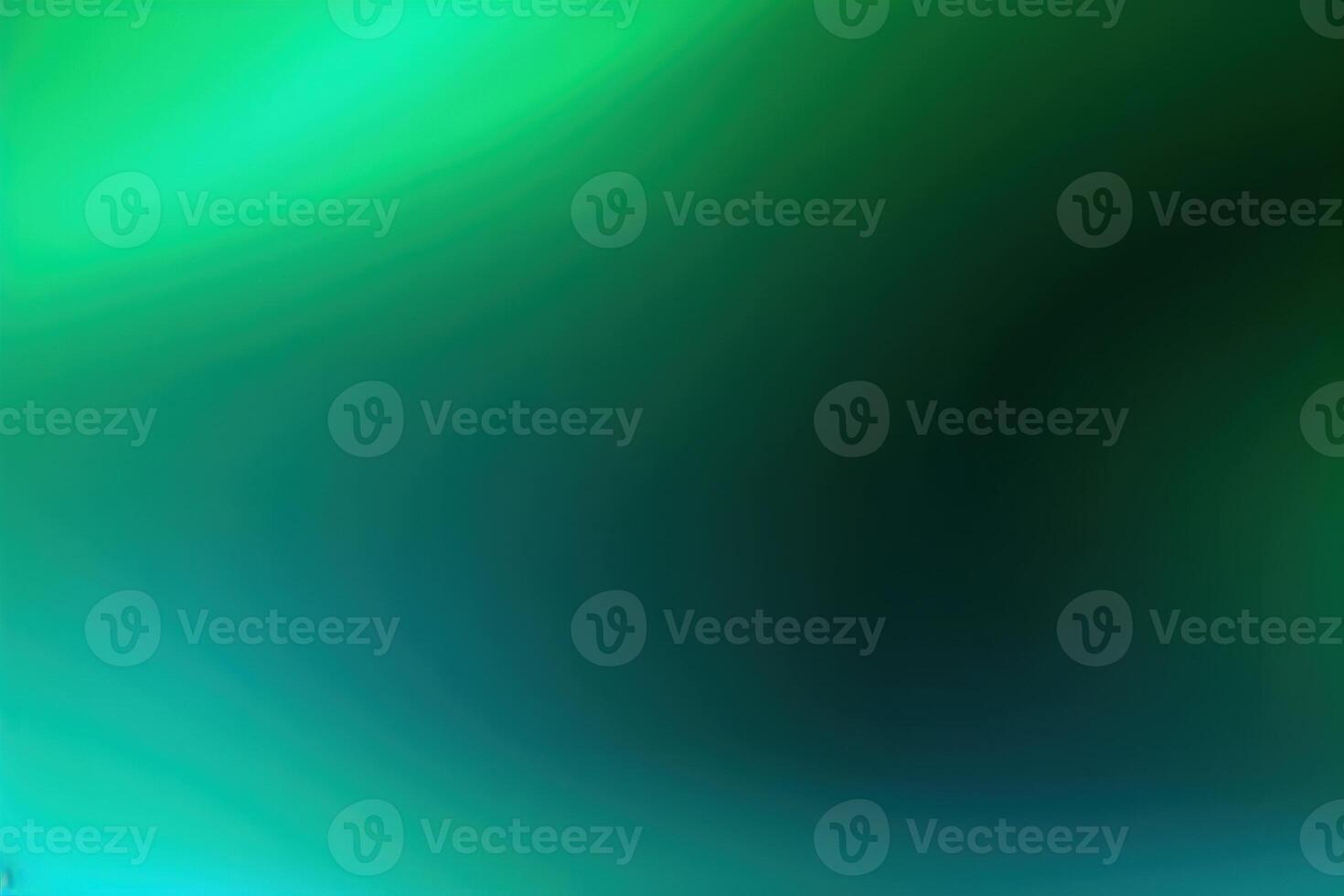green abstract background with beautiful bokeh and rays of light. photo