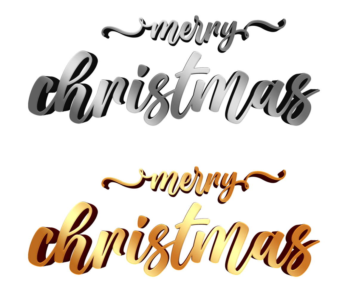 merry christmas transparent 3d text png