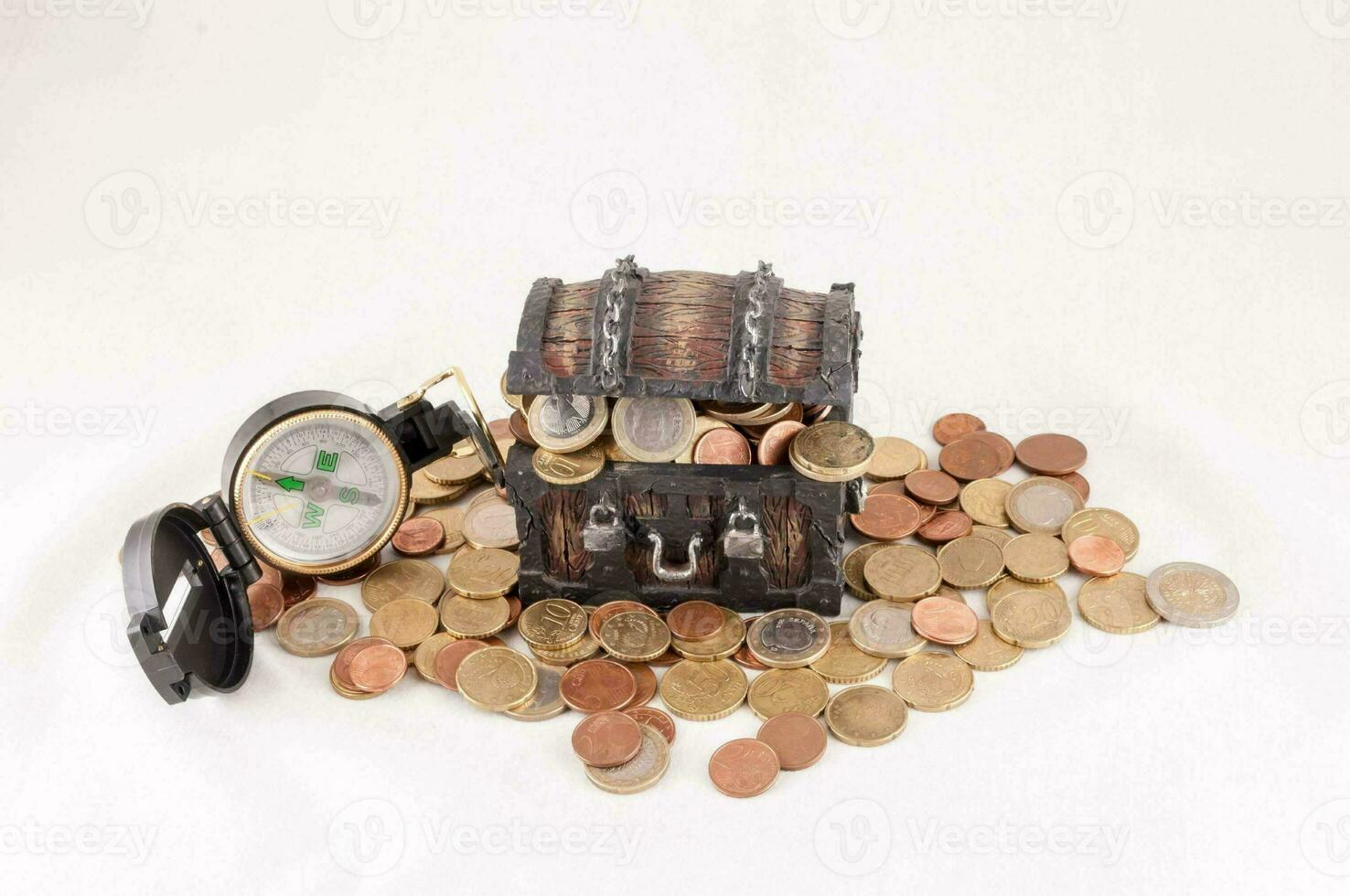 Treasure trunk with coins 24258509 Stock Photo at Vecteezy