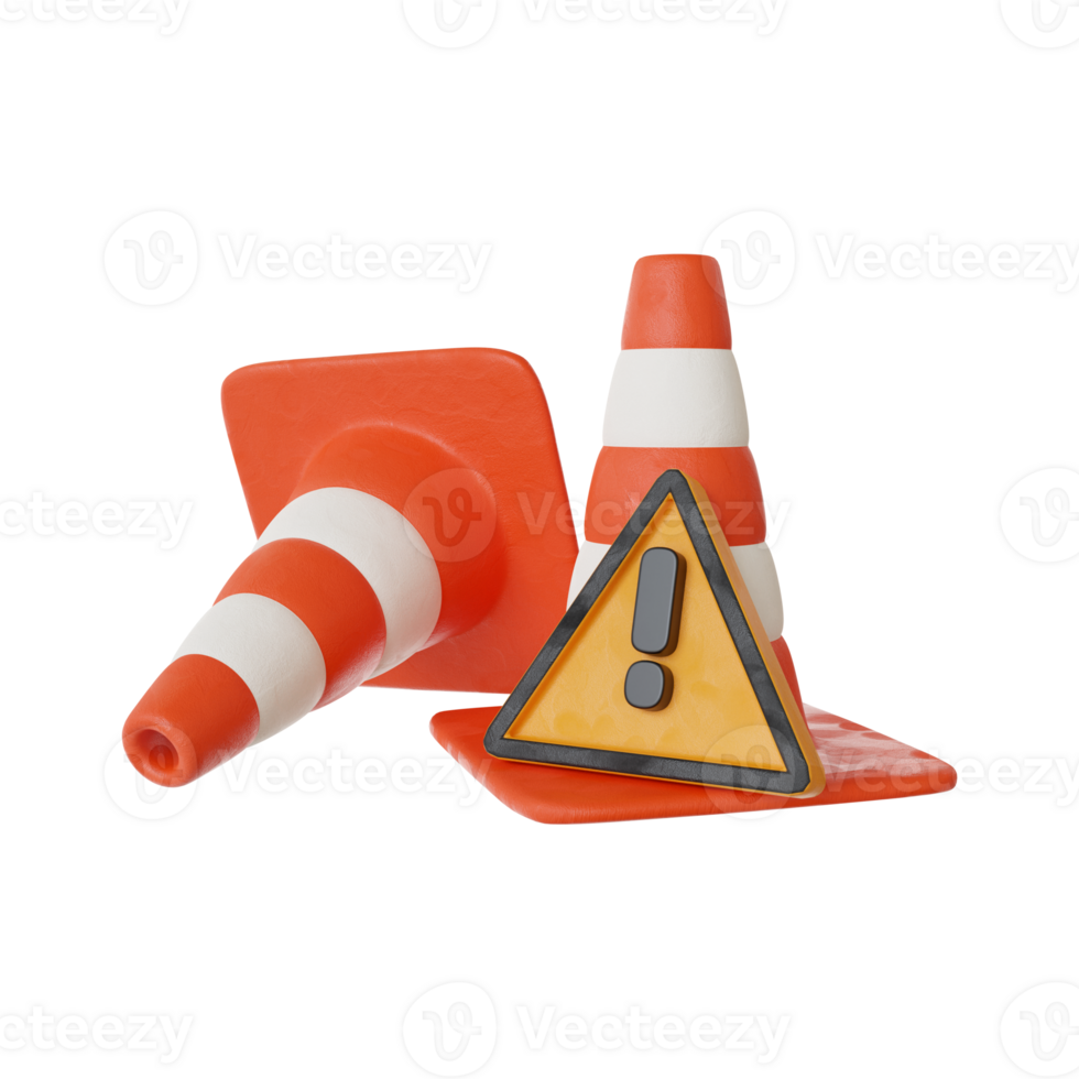 3d Traffic cone construction 24258714 PNG