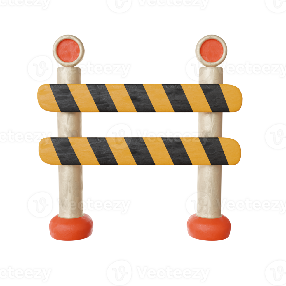 3d Construction road barrier png