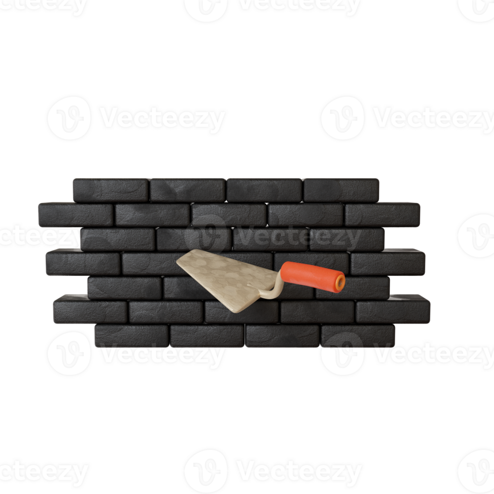 3d Brick wall construction png