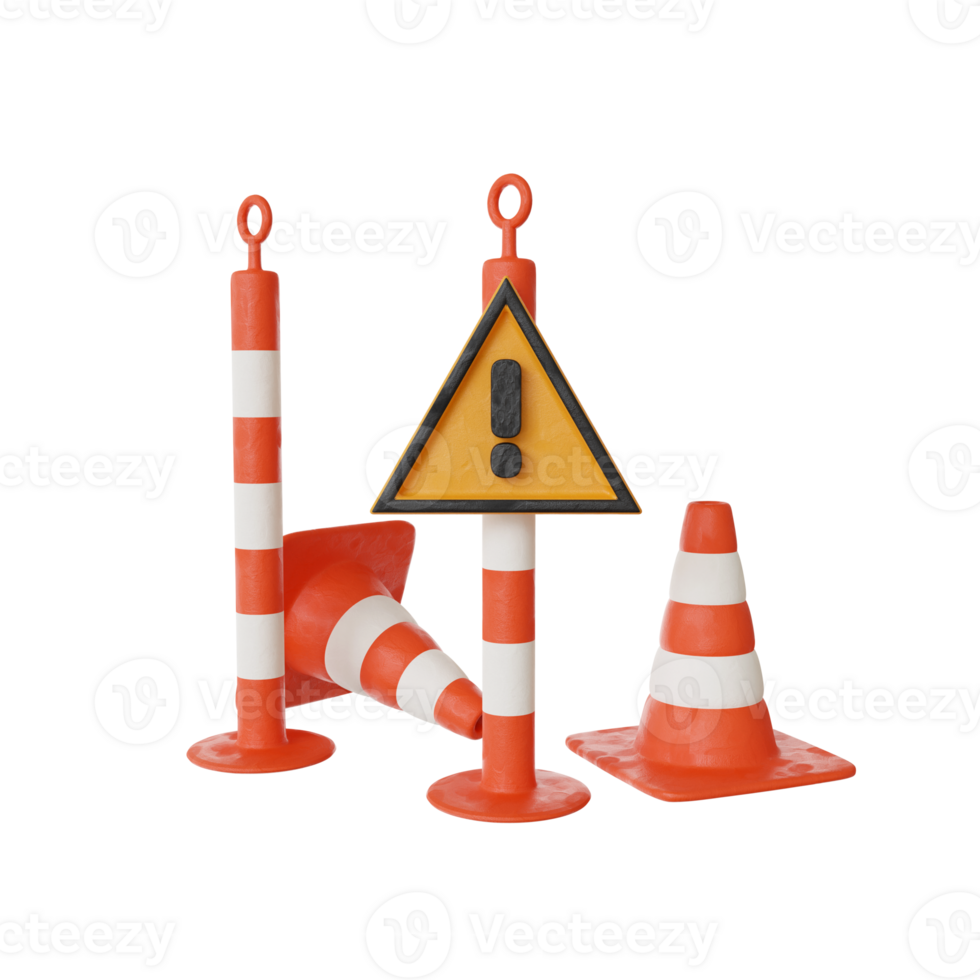 3d Traffic cone construction png