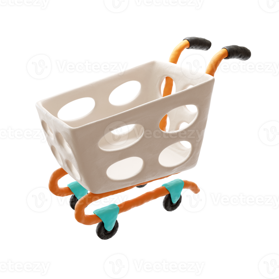 Shopping cart 3d illustration png