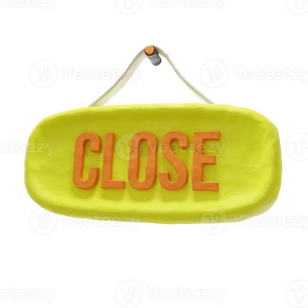 3d Store shop close board png