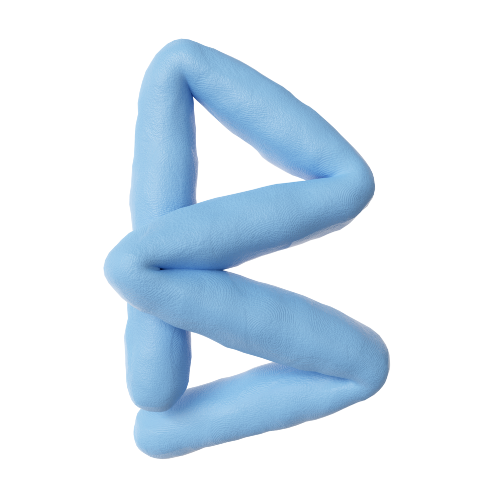 3d Blue clay alphabet letter b png