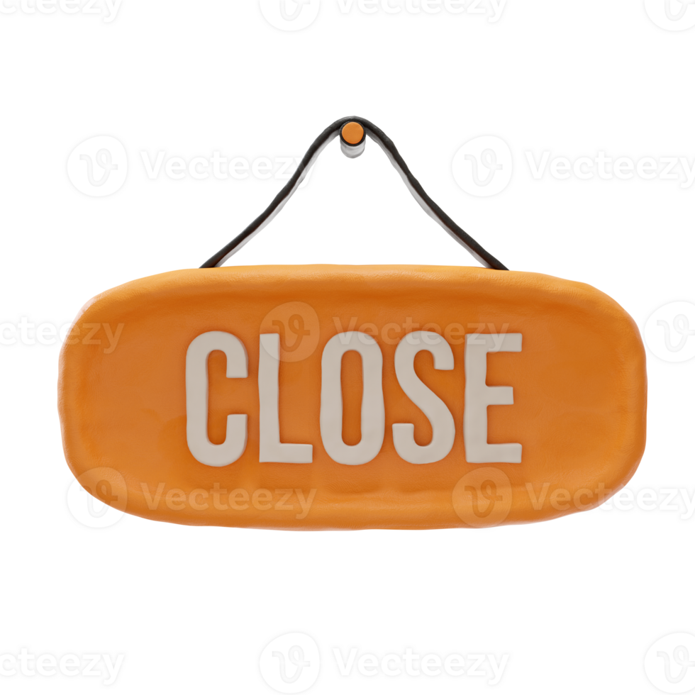 3d Store shop close board png