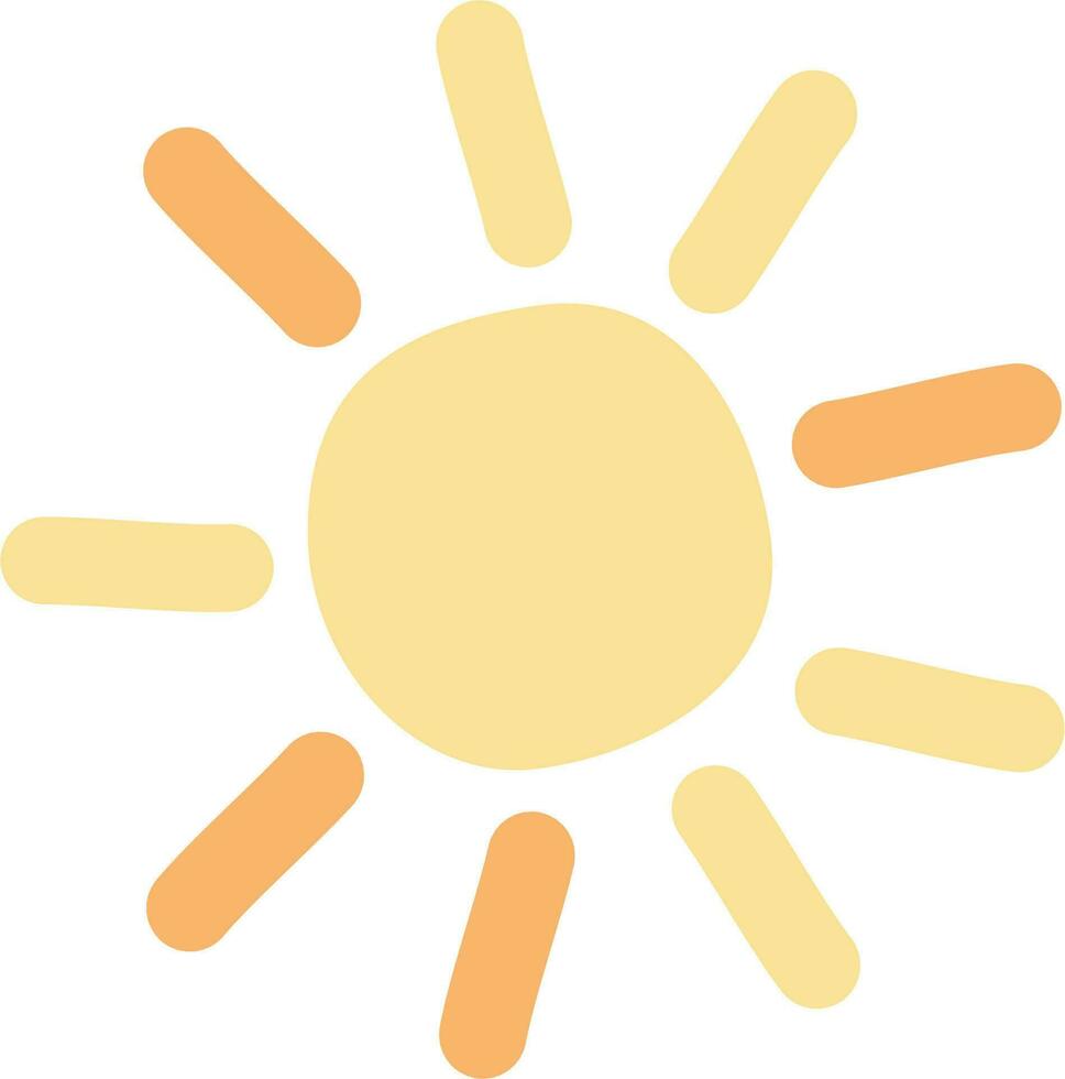 Yellow pastel sun illustration vector