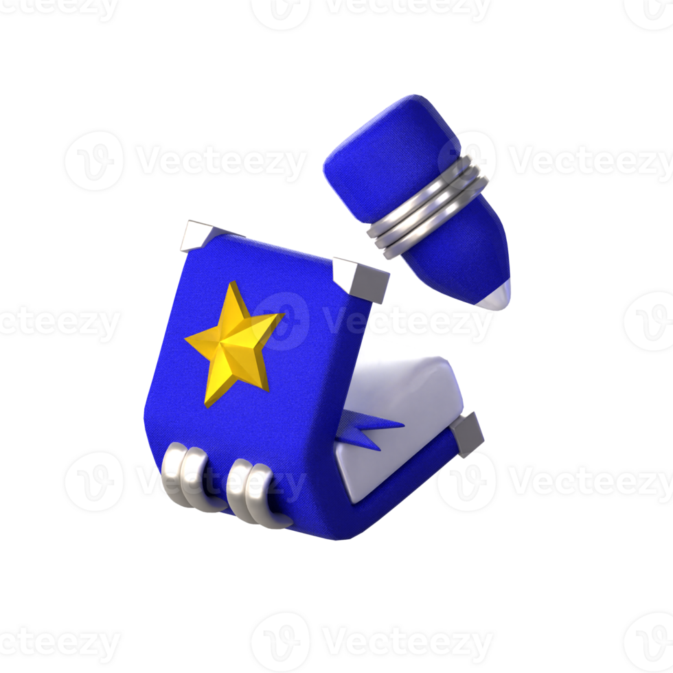 3d icon book and pencil png