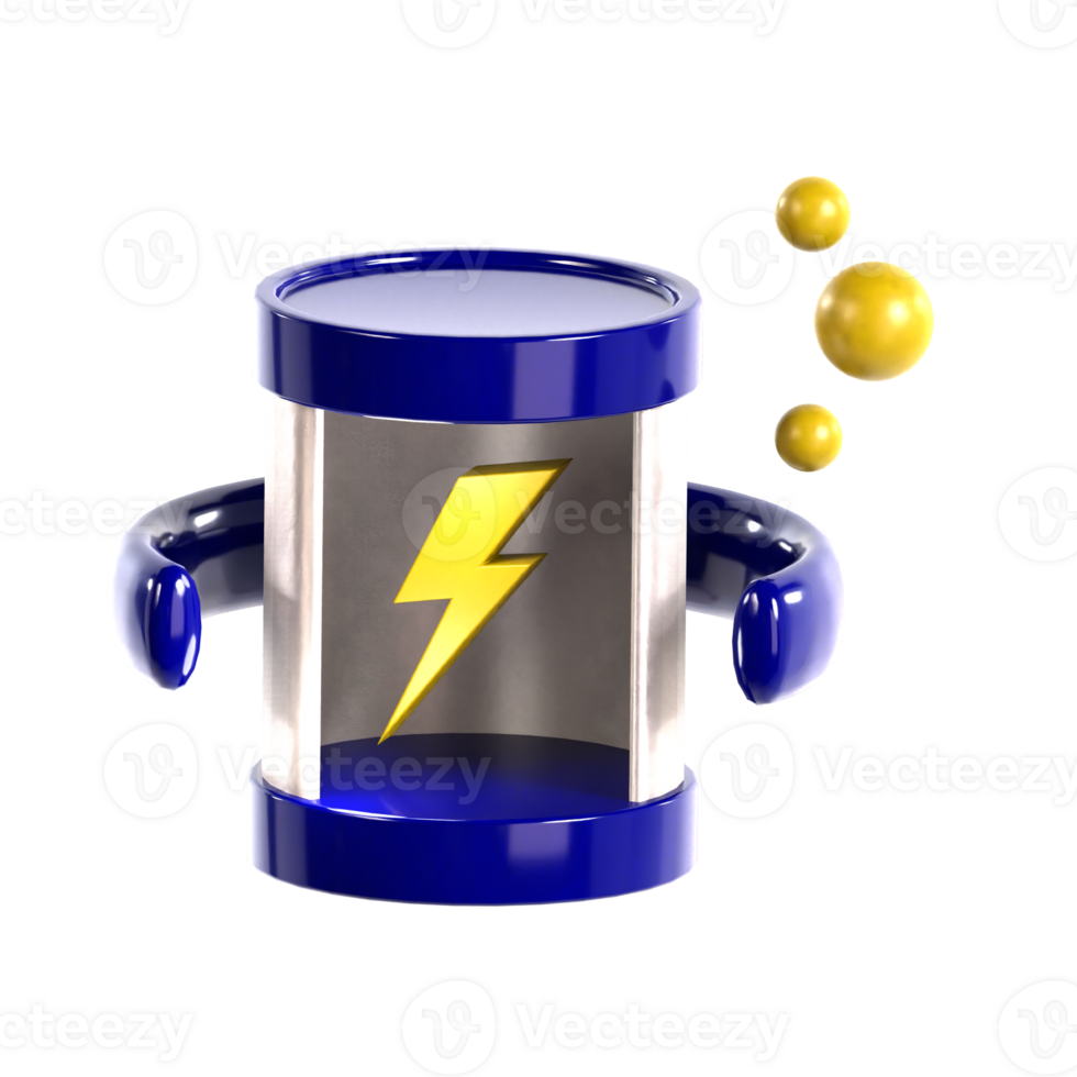 3d icon electric bolt in tube png