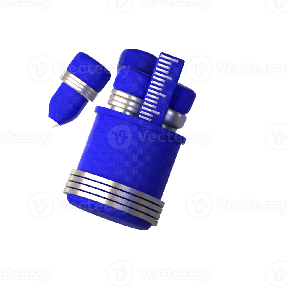 3d icon blue pencil png