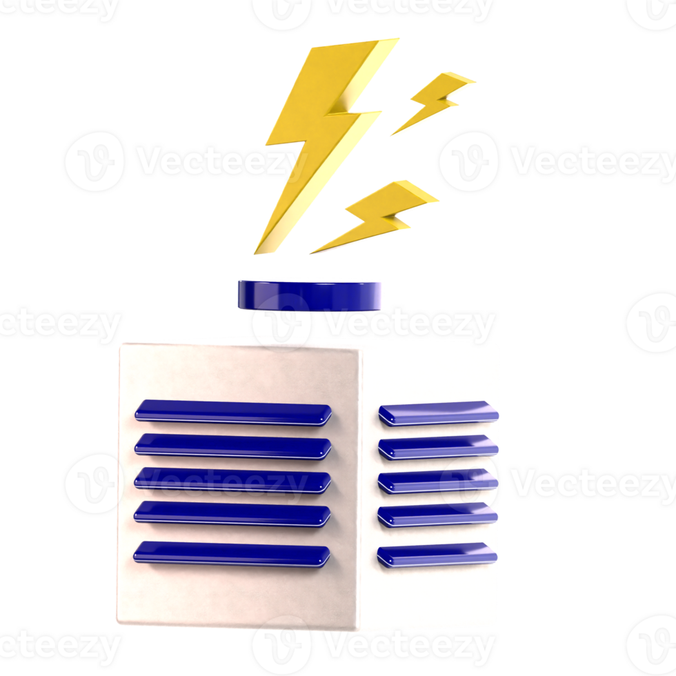 3d icoon kubus en elektrisch bout png