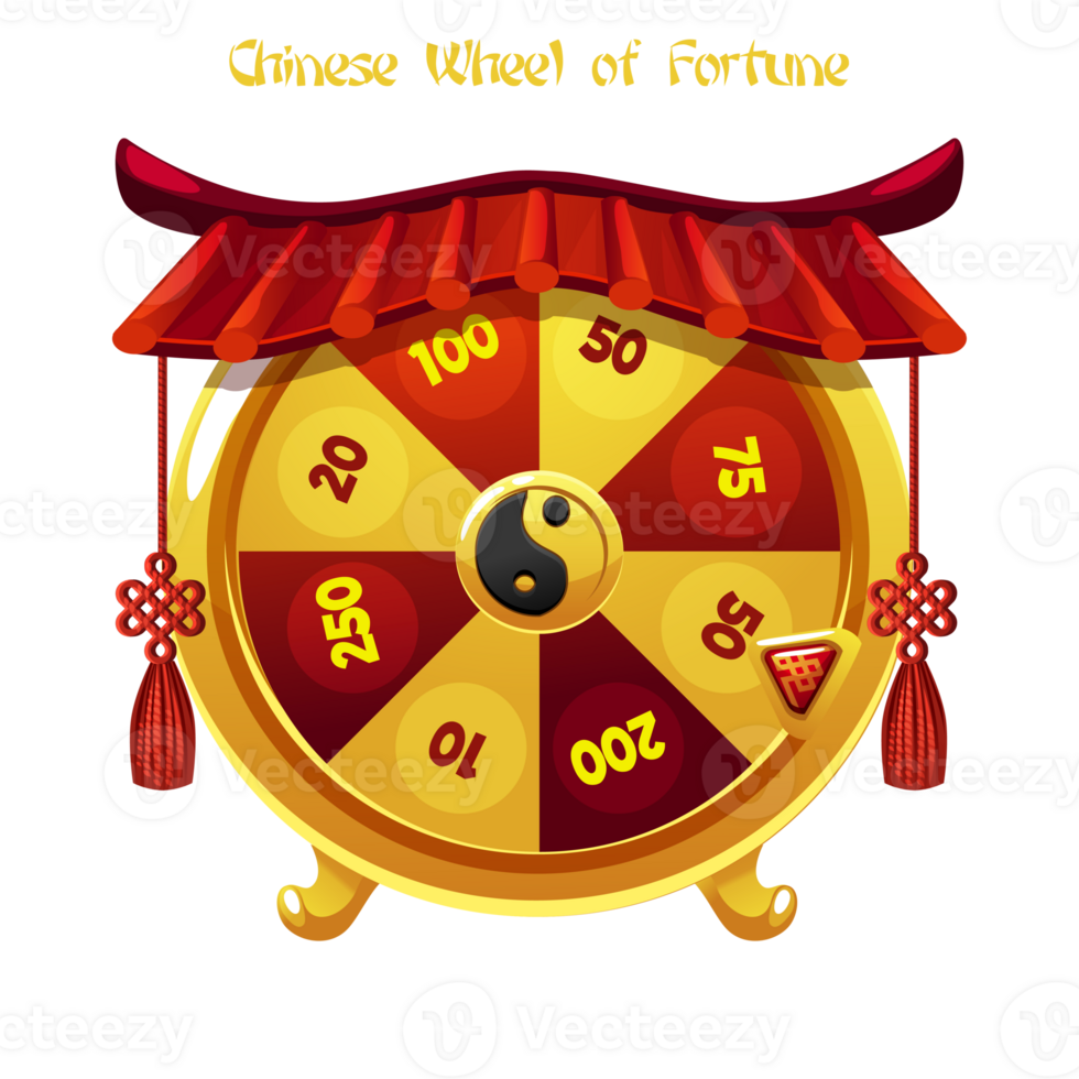 Chinese Wheel of Fortune. Template lucky wheel for 2D game assets png