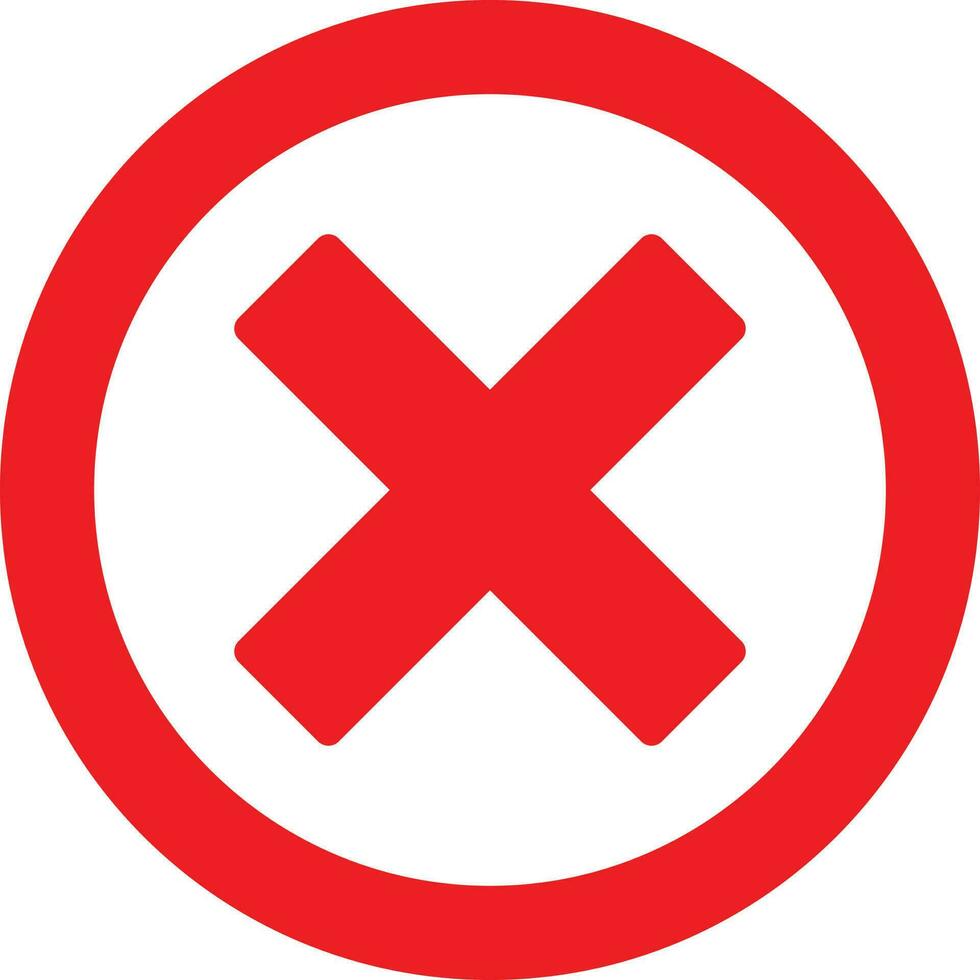 red delete icon circle vector . remove  , close, cancel and incorrect icon