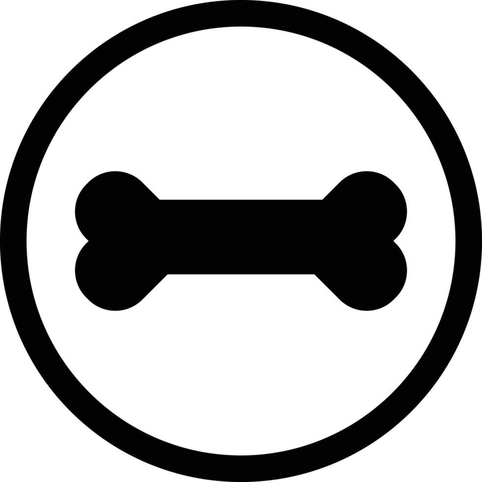 Dog bone icon circle . Pets food symbol vector