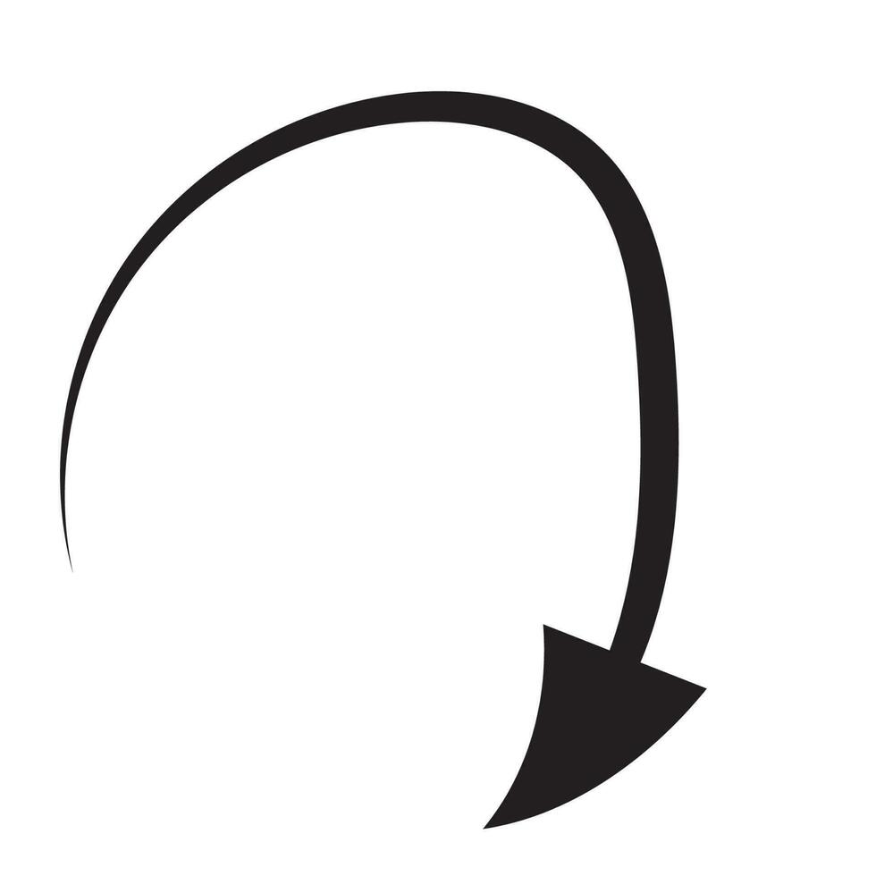 Arrow symbol set of doodle or sketch outline of circle, curve, swipe up, black line, flat arrow icon hand drawn elements for graphic design illustration element to decoration file in PNG format vector