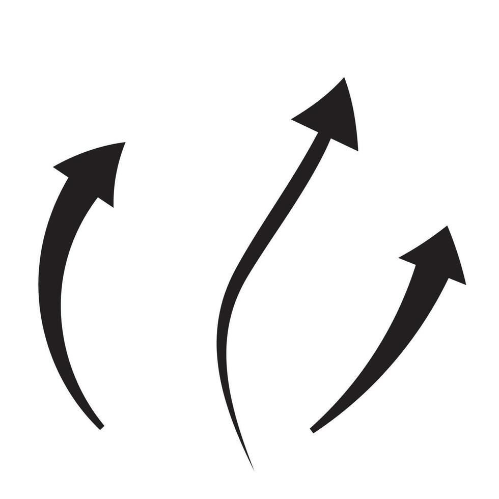 Arrow symbol set of doodle or sketch outline of circle, curve, swipe up, black line, flat arrow icon hand drawn elements for graphic design illustration element to decoration file in PNG format vector
