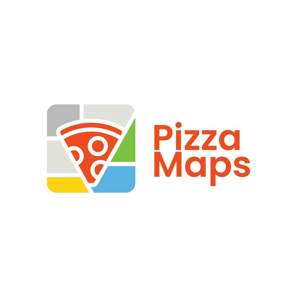 Pizza mapas logo vector