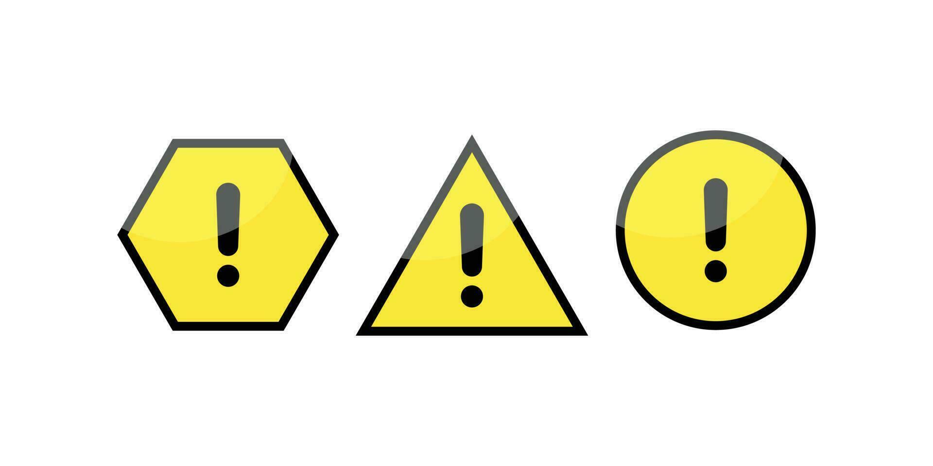 Caution Warning Or Danger Badges With Different Geometric vector