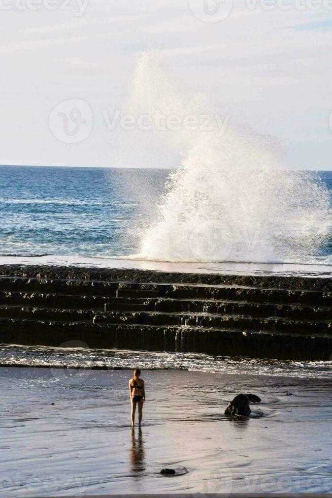 Large waves breaking photo