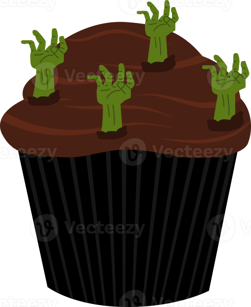 halloween cupcake hand zombie png