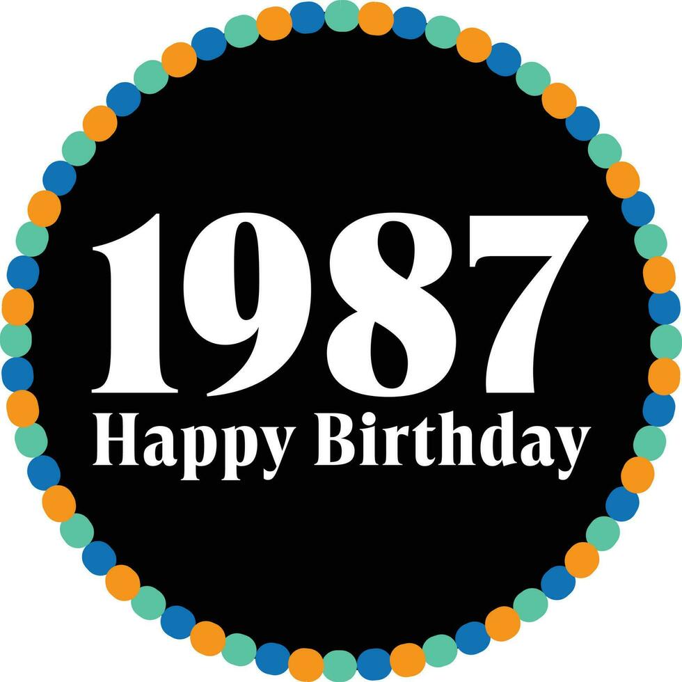 Happy Birthday Circle - 1987 vector