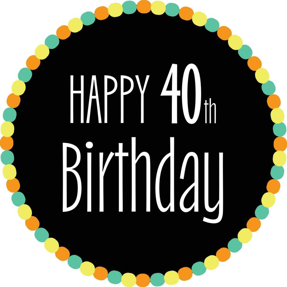 Happy Birthday 20th, 30th, 40th, 50th, 60th, 70th, 80th, 90th - Celebration vector