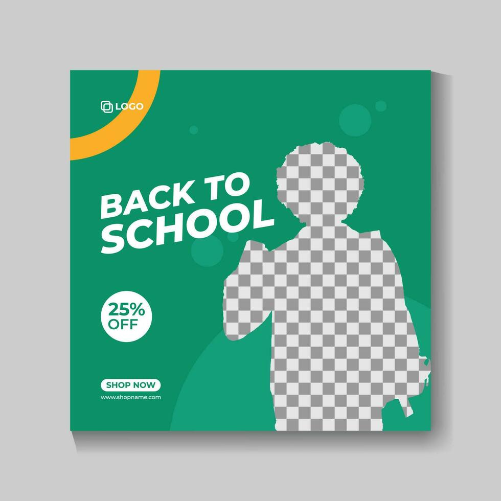 School Admission Social Media Post Template vector