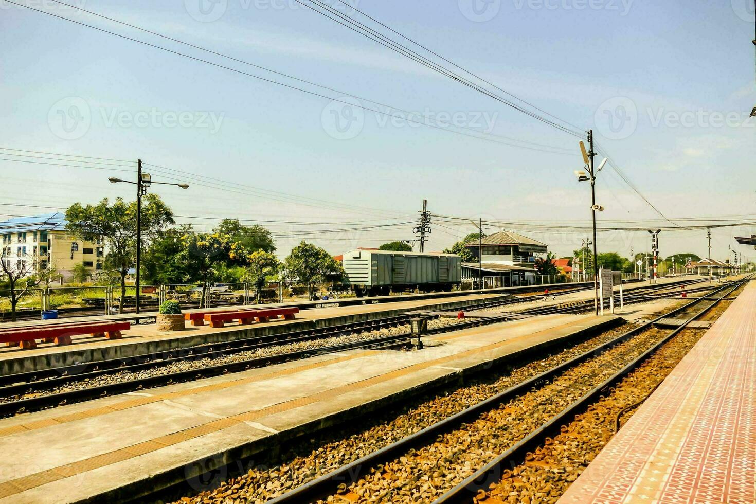 Train tracks view photo