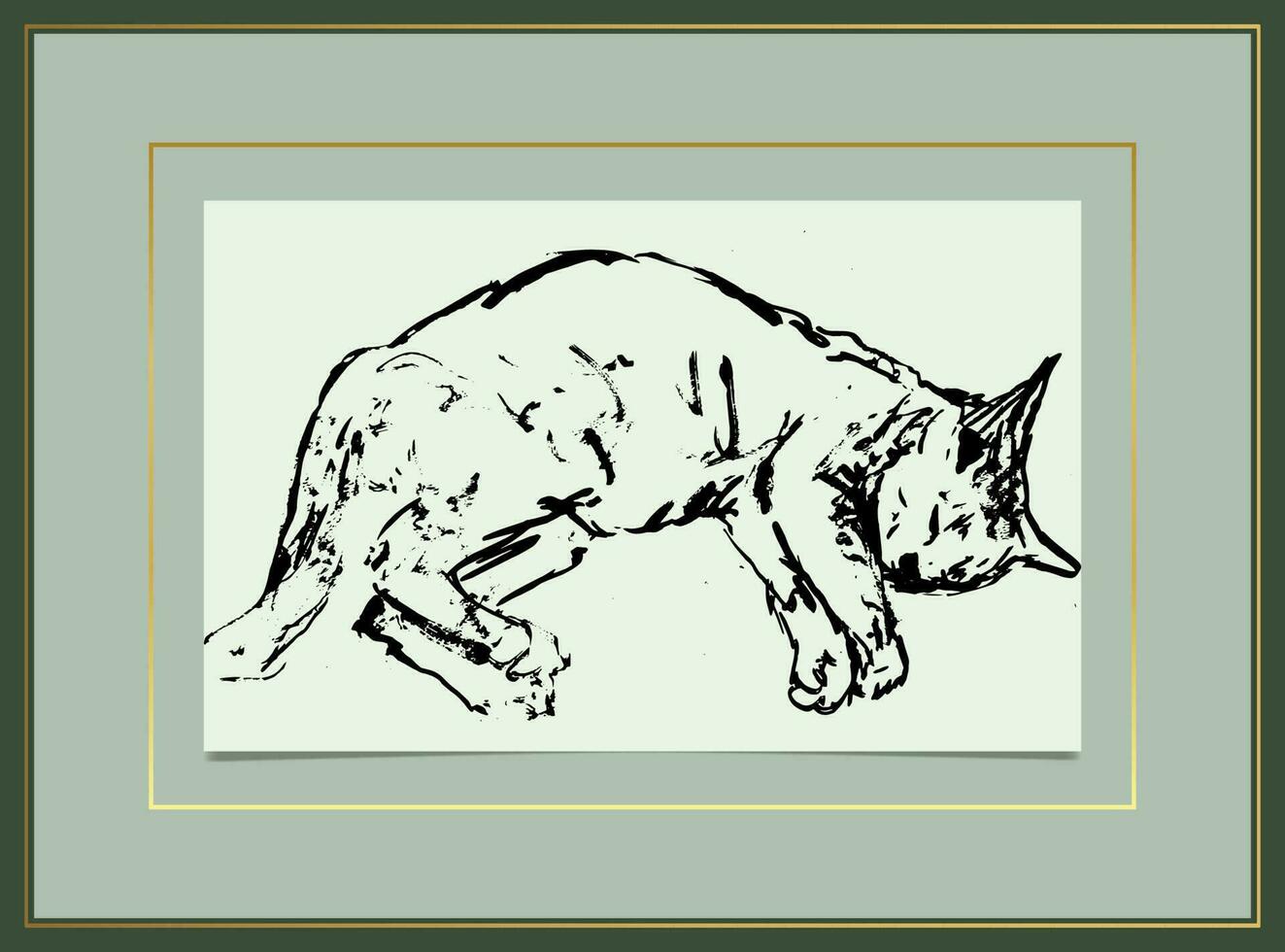 hand drawn ink sketch animal vector