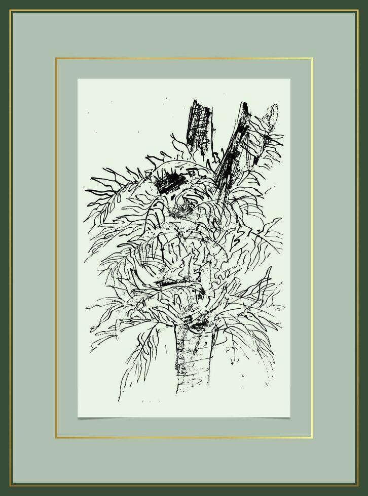 hand paint ink sketching still life vector