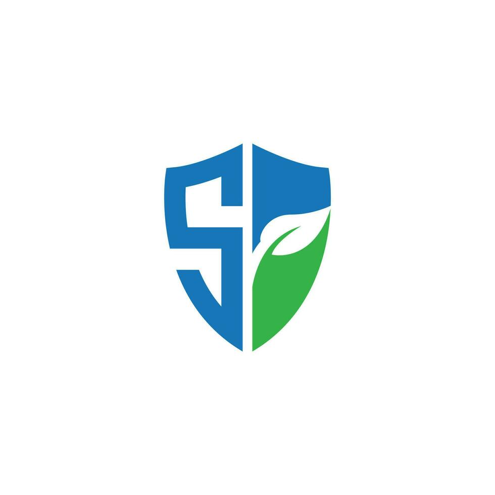 Shield with letter S and P vector