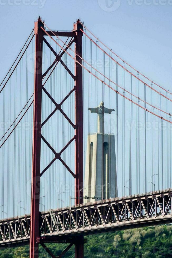 View with bridge by the sea photo