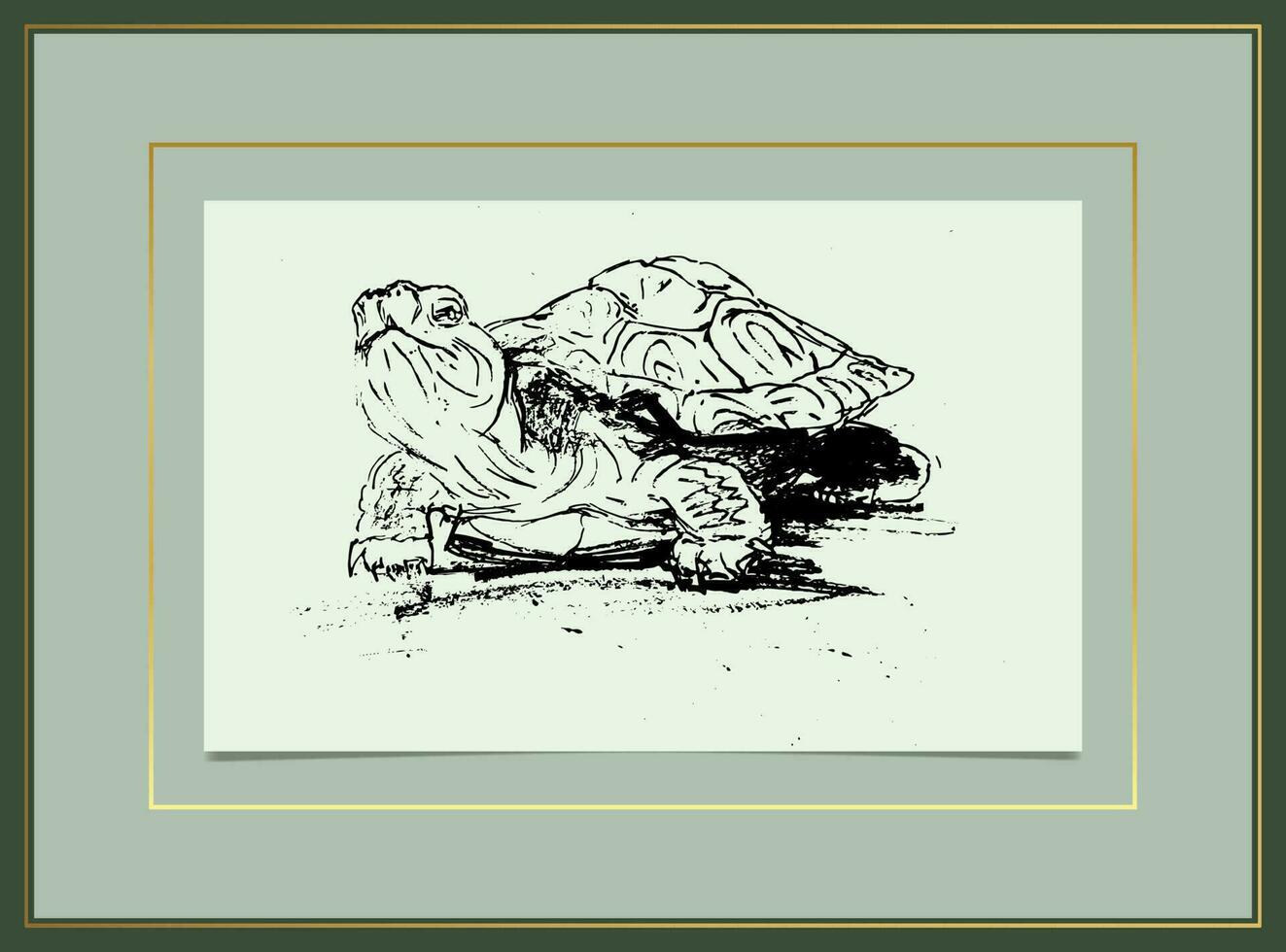 hand drawn ink sketch animal vector
