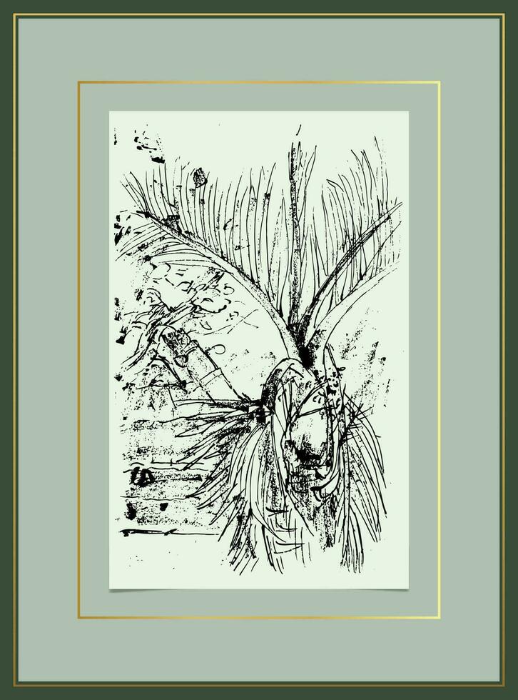 hand paint ink sketching still life vector