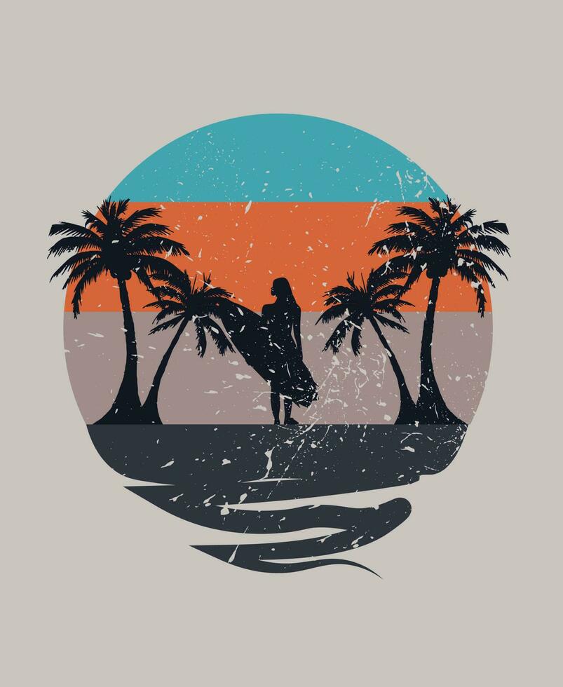 diseño de plantilla de camiseta de playa. vector