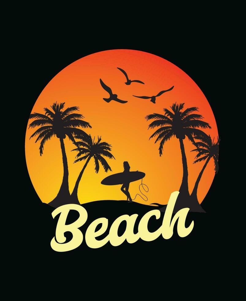 Beach t shirt template design. vector