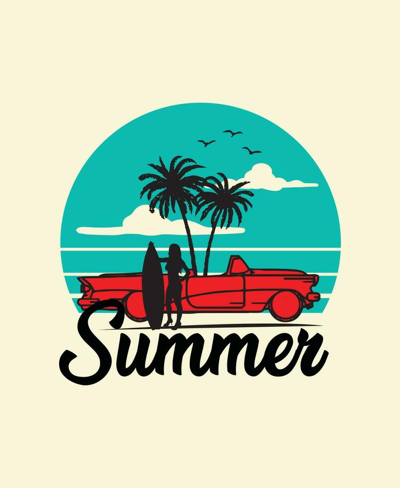 diseño de plantilla de camiseta de verano. vector