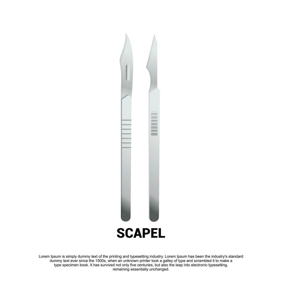 Scalpel with a removable blade.Medical Surgery Scalpel Tool vector