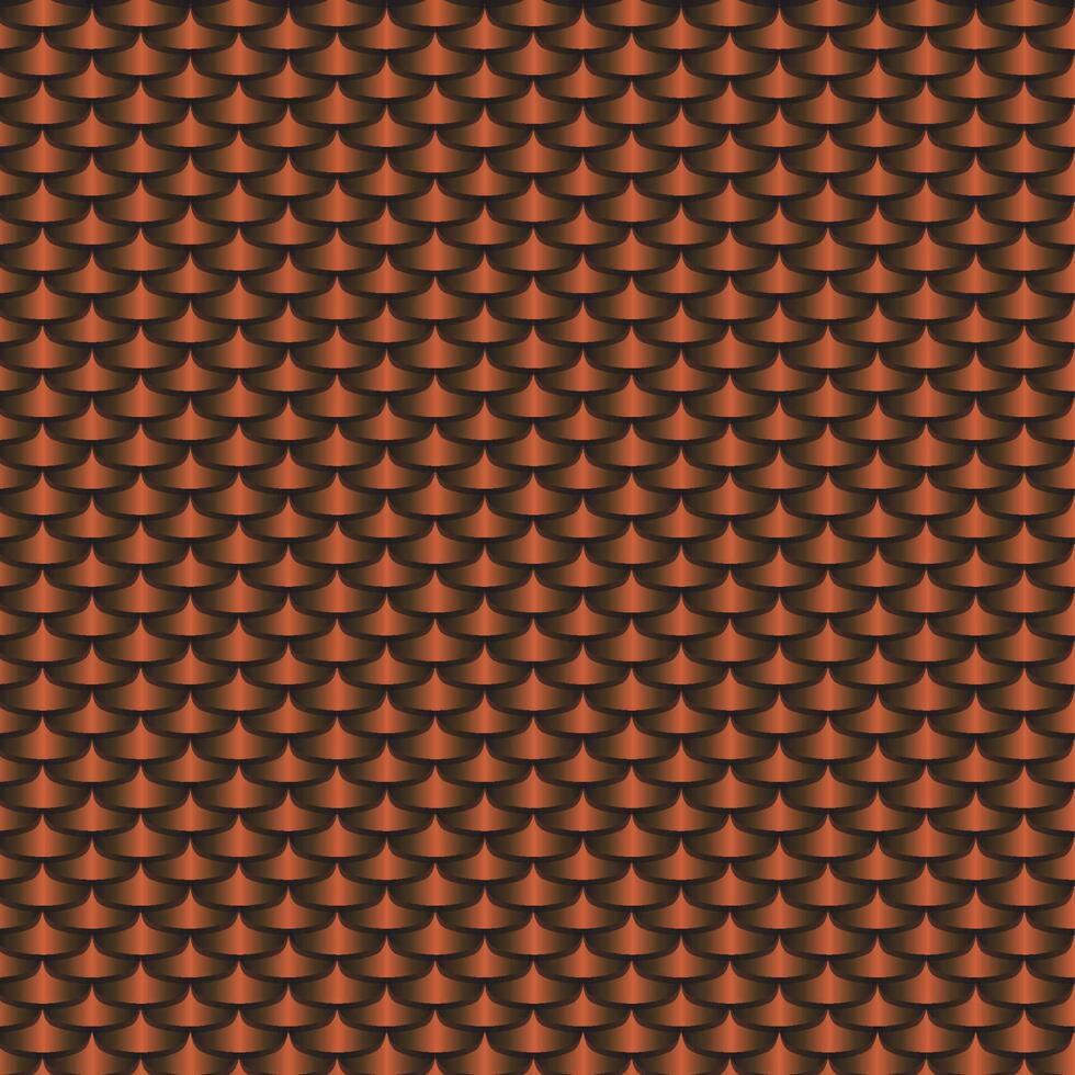 Abstract metal flake texture seamless background. Metallic squama, ceramic geometric pattern in shine red brown colors. Graphic design vector illustration