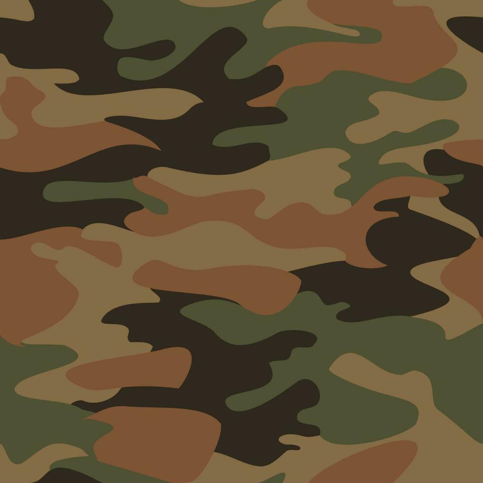 Camouflage abstract background graphic design, camo green brown black colors pattern seamless vector illustration