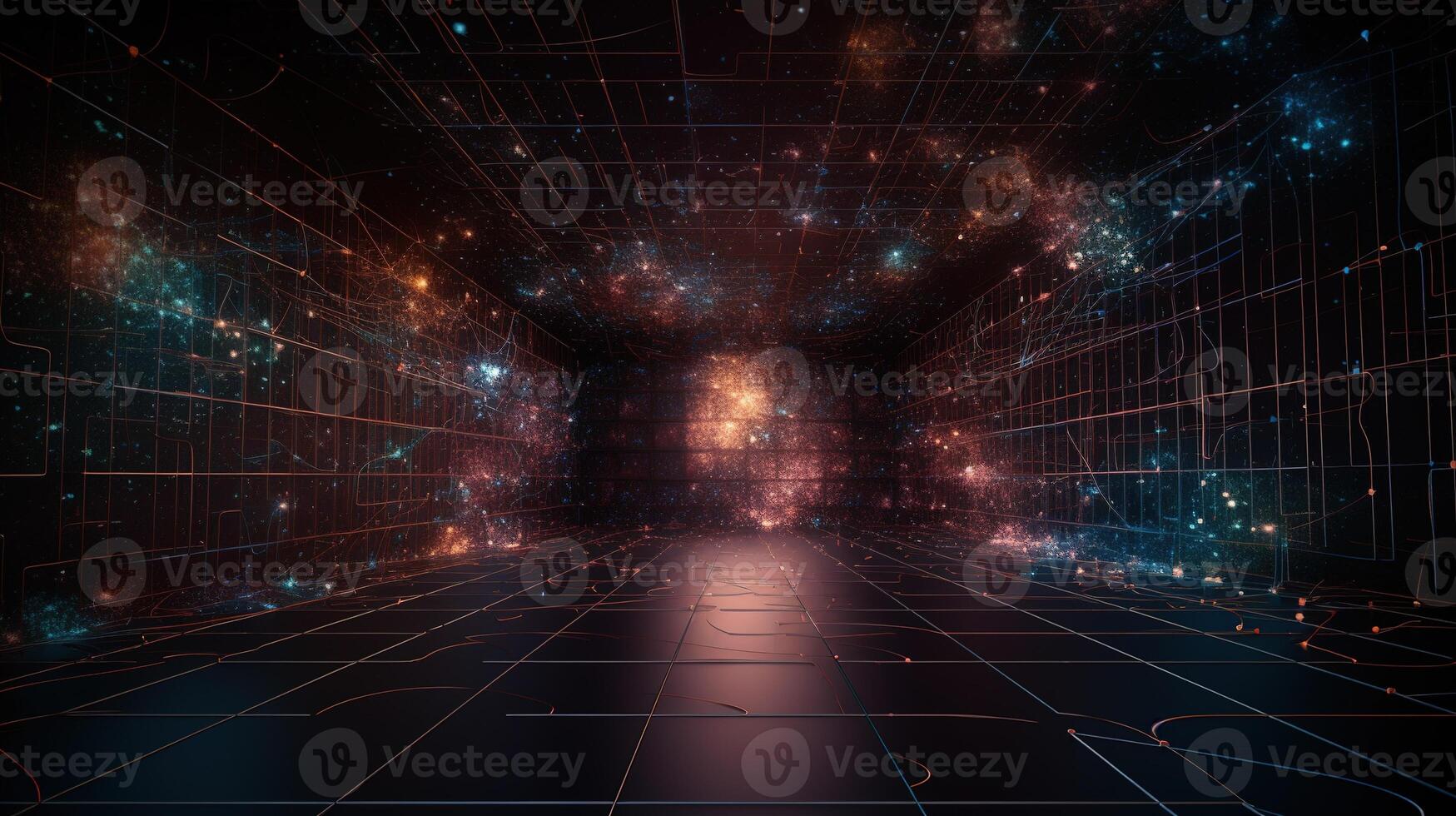 3d rendering abstract digital technology background. Network connection structure. Digital data visualization. photo