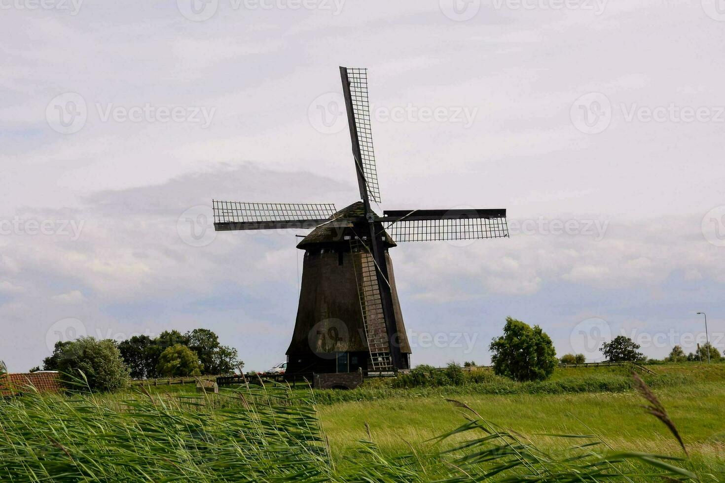 Rural view with windmill photo