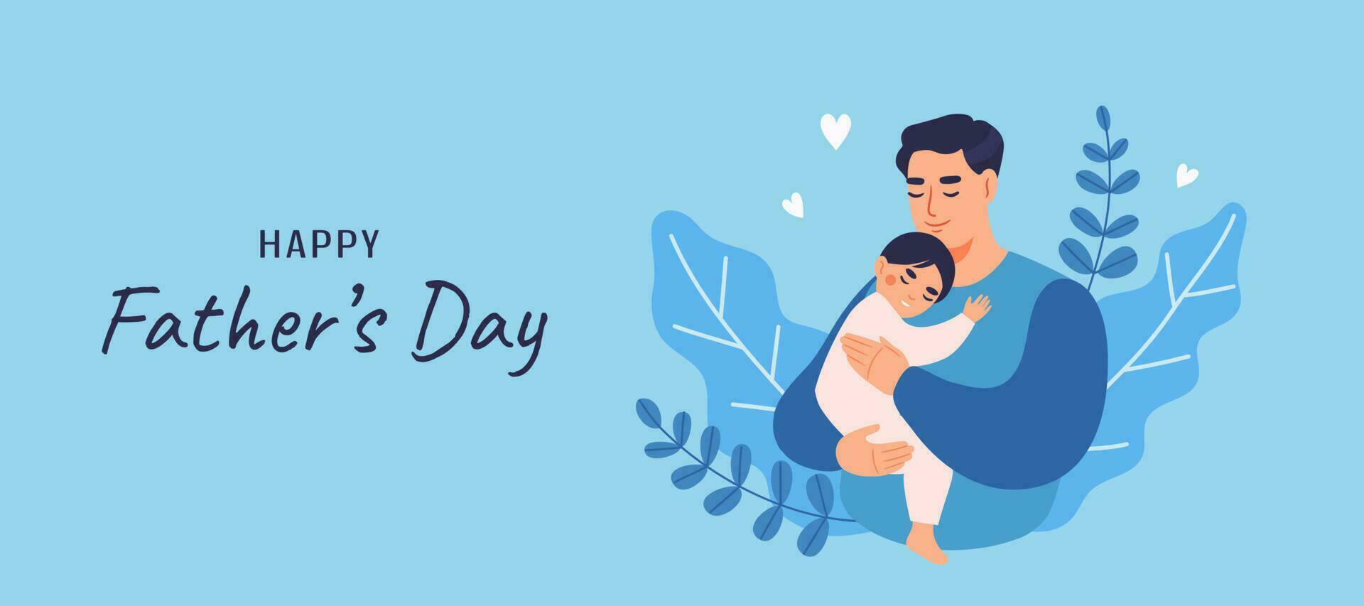 Happy Father s Day background. Flat vector illustration.