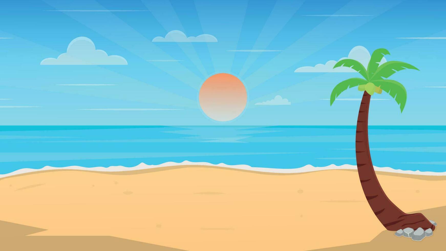 Beach background vector illustration sea shore