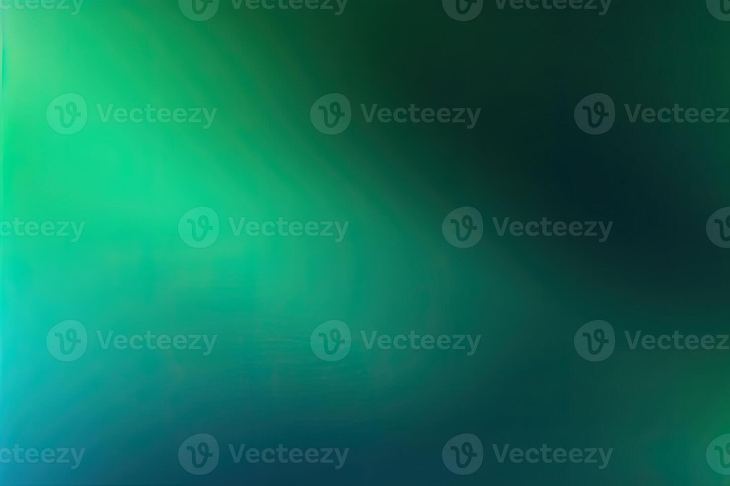 green abstract background with beautiful bokeh and rays of light. photo