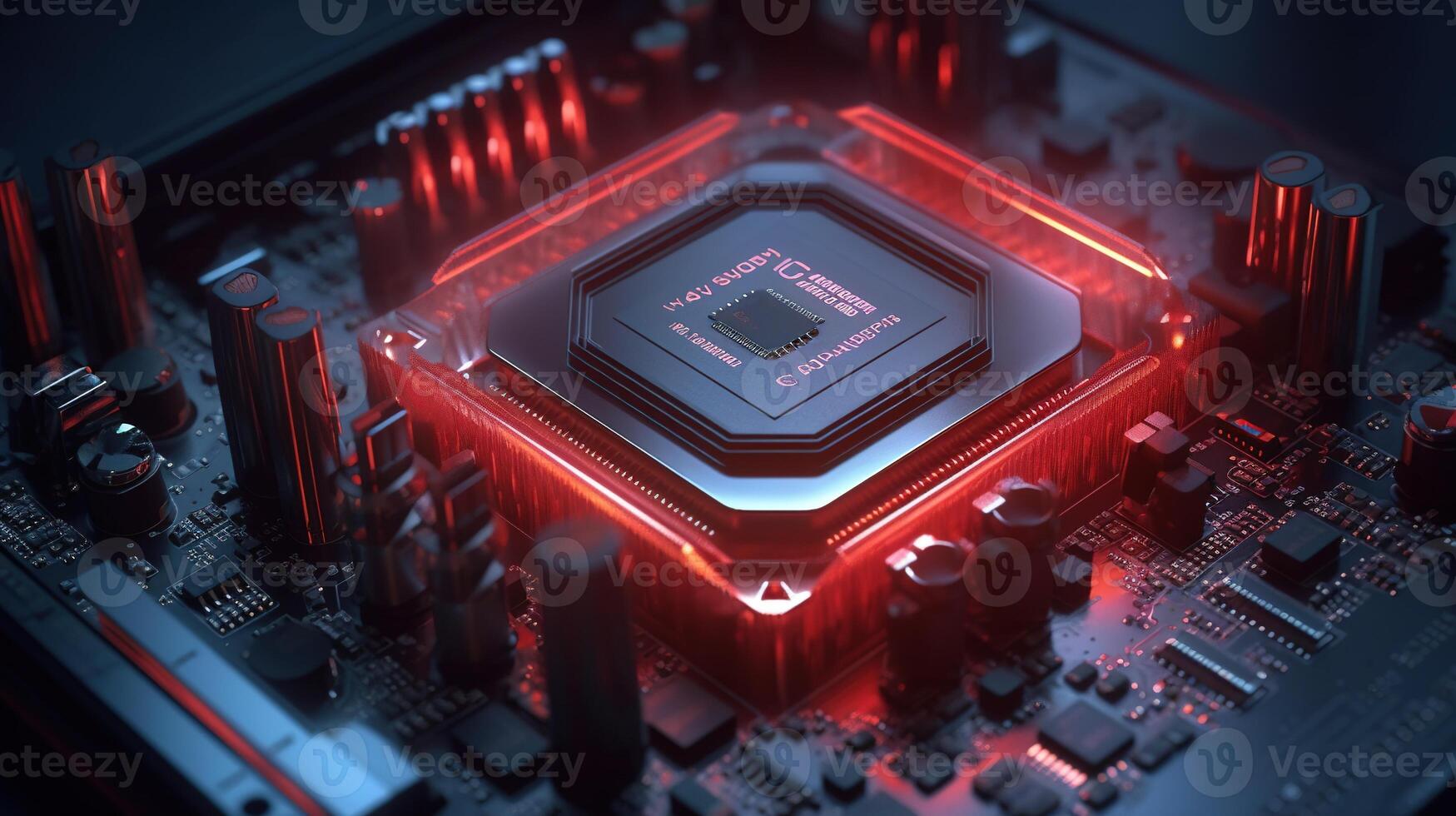3d rendering of abstract technology concept background. Futuristic circuit board. photo