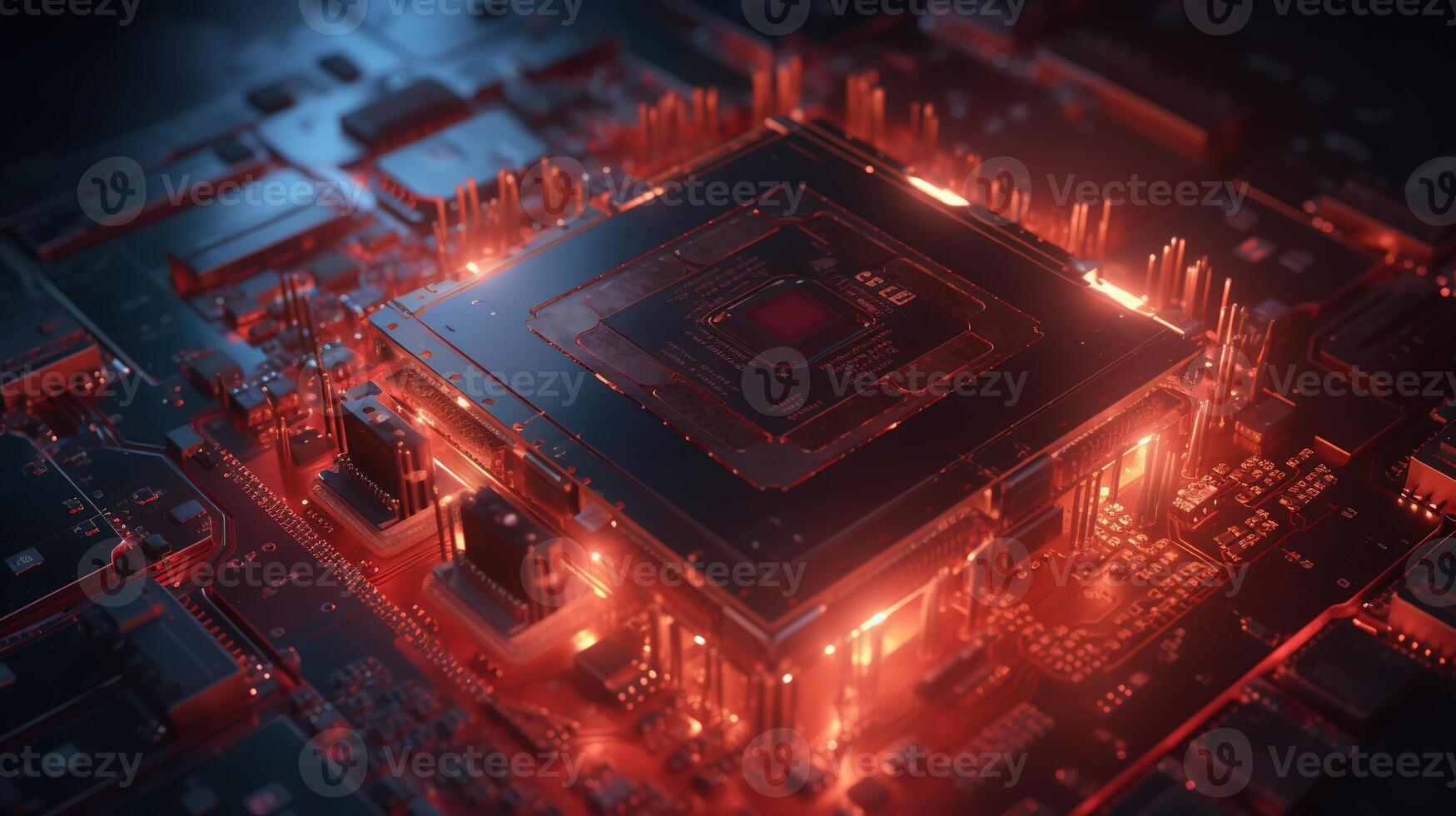 3d rendering of abstract technology concept background. Futuristic circuit board. photo