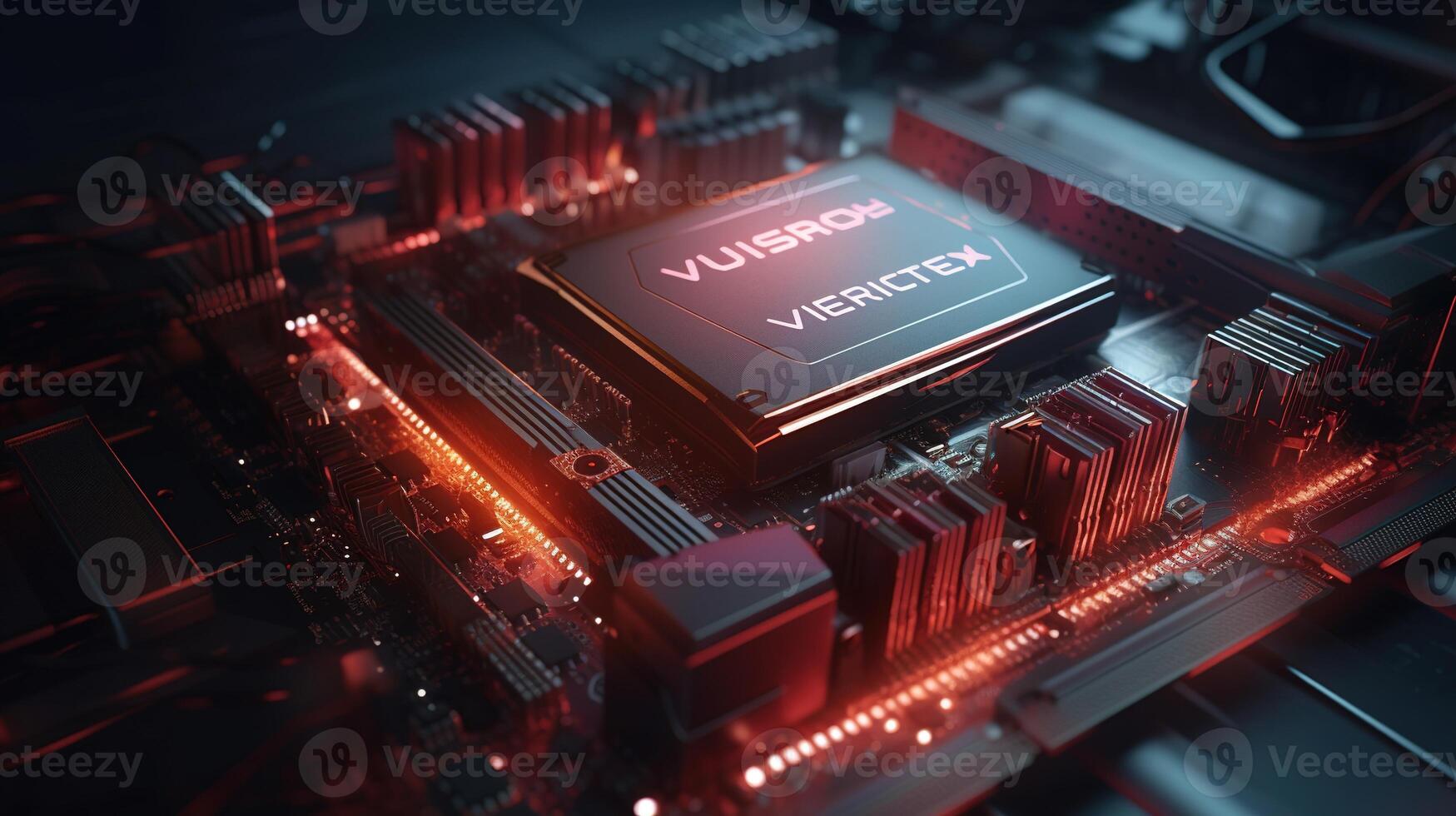 3d rendering of abstract technology concept background. Futuristic circuit board. photo