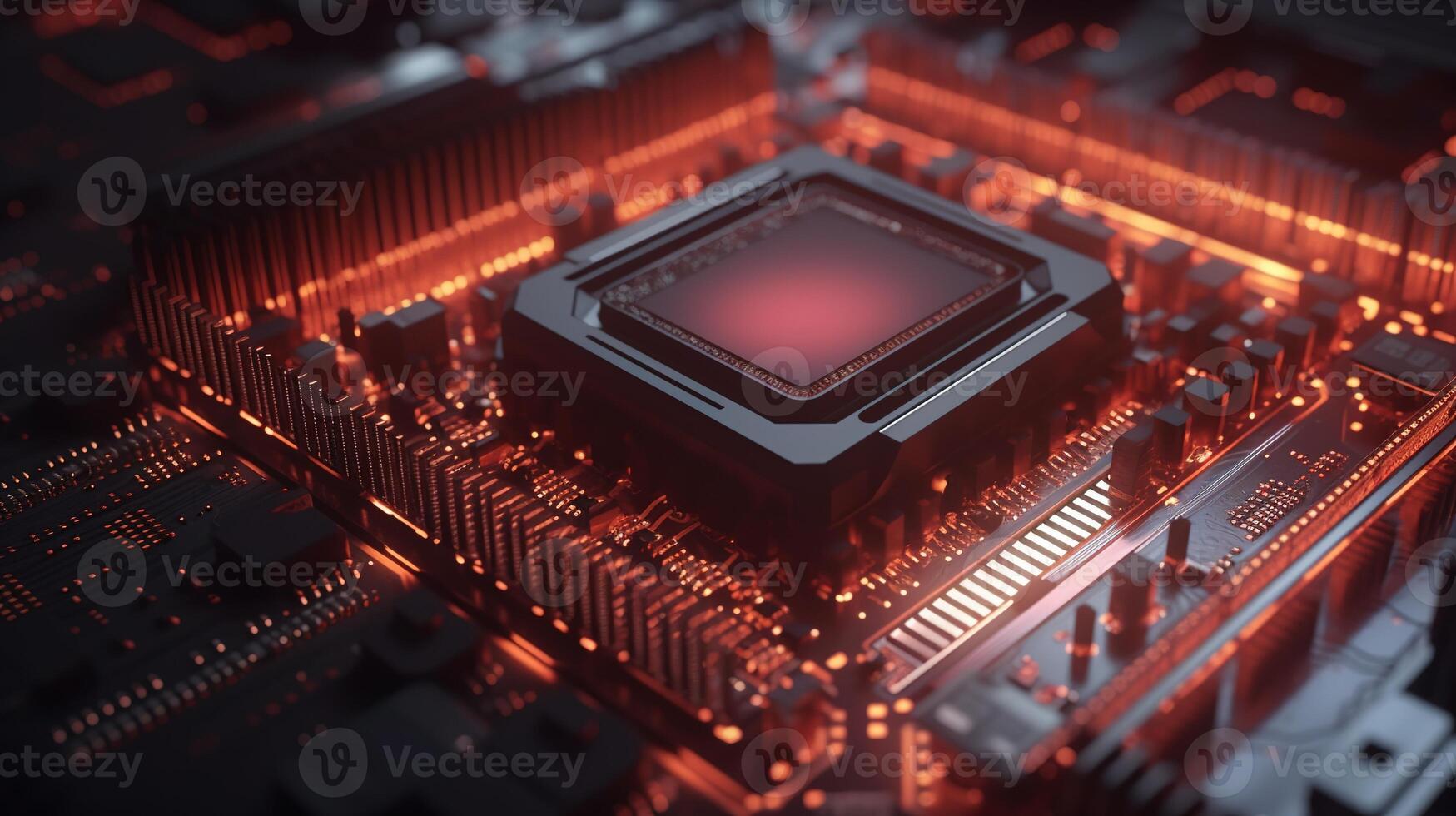 3d rendering of abstract technology concept background. Futuristic circuit board. photo